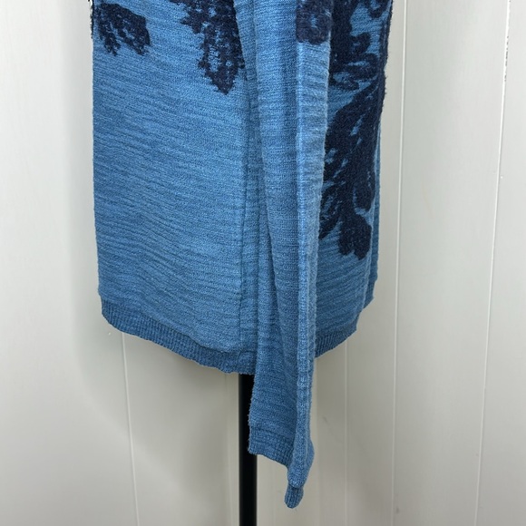 Anthropologie Moth Blue Flora Capped Motif Cardigan Sweater Size Small - Picture 7 of 13